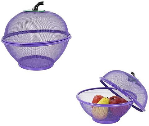 Drain Basket Grid Fruit Basket Table Decoration Multi function Household purple