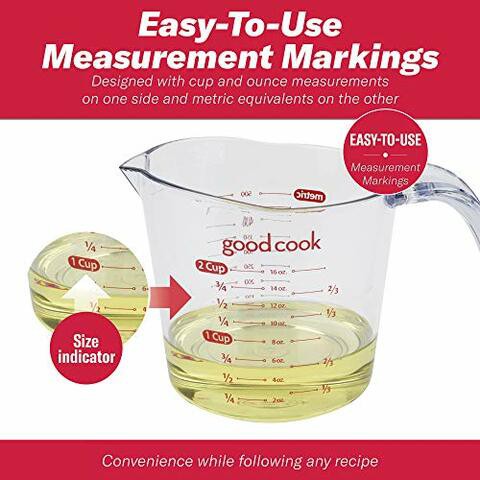 Good Cook Clear Measuring Cup with Measurements, 2-Cup