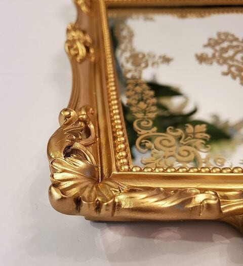 Luxury Gold Silvery Decorative Antique Storage Mirror Tray