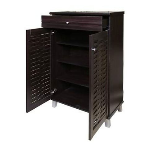 Homes R Us Hill Shoe Cabinet 77x39x119cm Chocolate