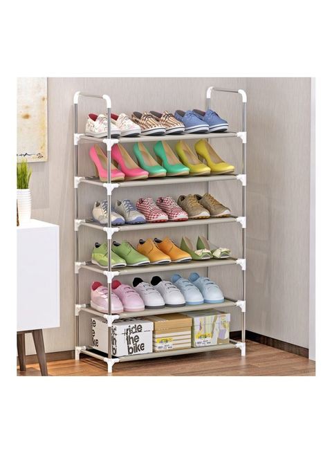 Generic 6-Tier Shoe Rack Grey 55x22x7centimeter