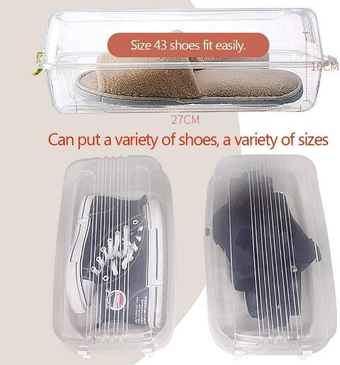 Naor Clear Plastic Stackable Storage Shoe Organizer Box (White 30Pcs)