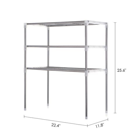 Decdeal - 3-Tier Multi-functional Kitchen Storage Shelf Rack Microwave Oven Shelving Unit