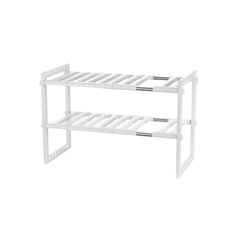 ALISSA-Multipurpose Under Sink Kitchen Rack Adjustable Storage Organizer, White.