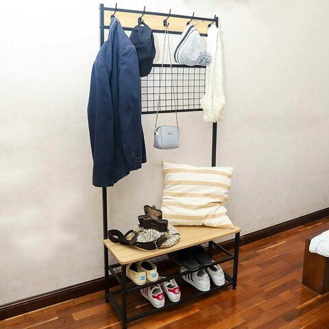 Yatai 3 In 1 Wooden Coat Rack Shoes Stand