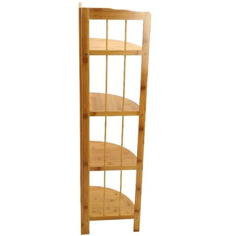 LINGWEI Bamboo Storage Corner Shelf Plant Flower Stand Kitchen Storage Organizer Bathroom Shelve Wooden Kitchen Rack Shelves