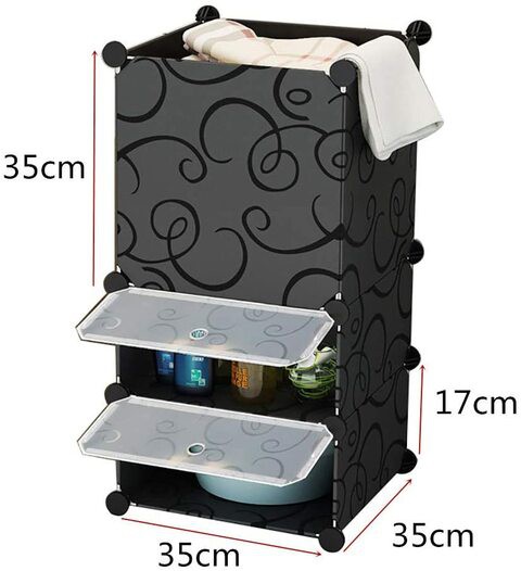 Naor Storage Cube Organizer Wardrobe Modular Closet Plastic Cabinet, Cubby Shelving Storage Drawer Unit, Diy Modular Bookcase Closet System With Doors For Clothes, Shoes, Toys (I)