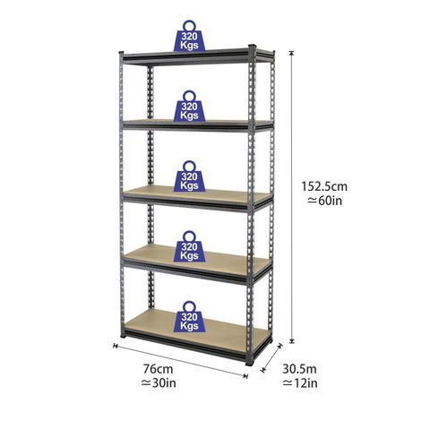 Tactix - Performance 5 Shelf Rack - 76W x 30.5D x 152.5H cm - TTX-329014