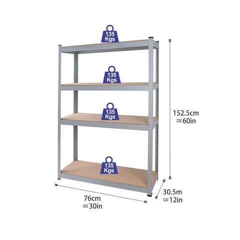 Tactix - 4 Particle Board-Shelf Rack - 76W x 30.5D x 152.5H cm  - TTX-329103