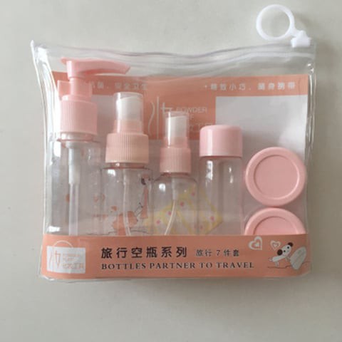 Sanbo-5-Piece Empty Spray Bottle Set Clear/Pink