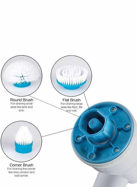 Hurricane 5-Piece Spin Scrubber Blue/White/Silver