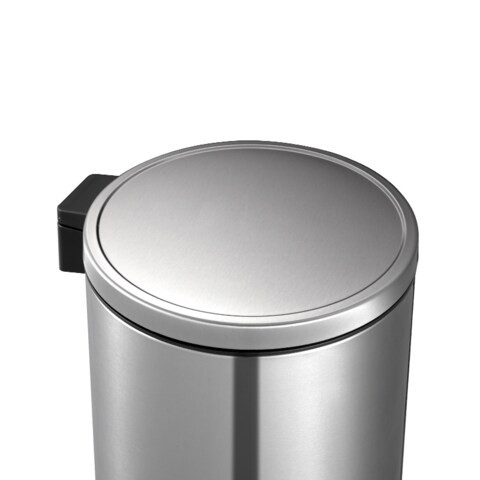 EKO Stainless Steel Step Trash Bin Metallic Silver 8L