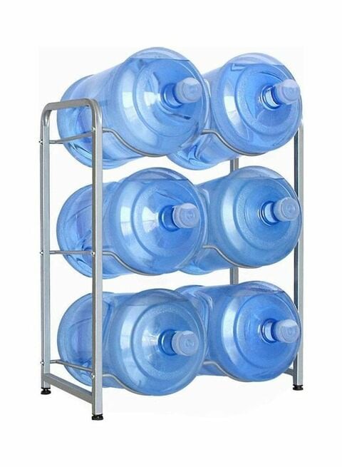 6-Compartment Metal Water Bottle Stand grey 79x63.5cm