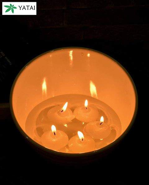 YATAI - Floating Disc 12Pcs Candle Hand Poured Paraffin Wax Romantic Candles Floating Tea Lights Candles