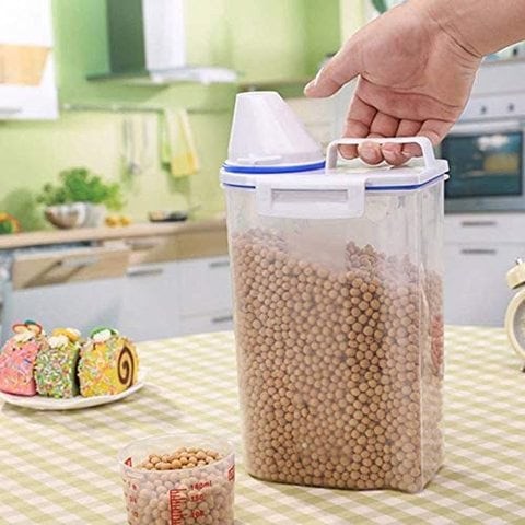 Generic 2L Plastic Cereal Dispenser Storage Box Kitchen Food Grain Rice Container Nice