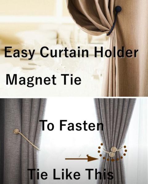 Deals For Less -  2 PcsMagnetic Tieback, Curtain Holder, Maroon  Golor