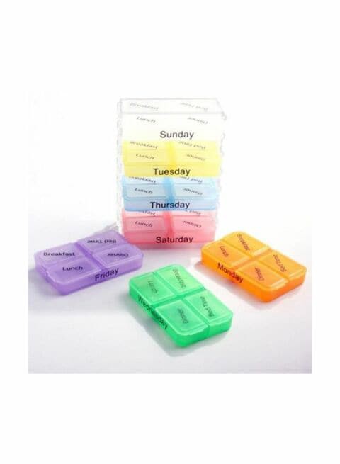 Generic Portable Medicine Storage Case Multicolour 7.5x4.5centimeter