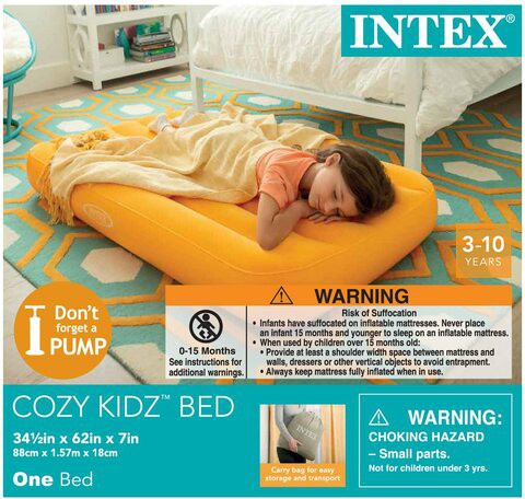 Intex Cozy Kidz Inflatable Airbed, (Colors May Vary), 1 Bed