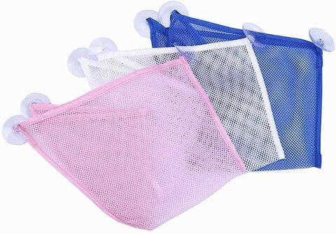 Generic Mesh Bath Toy Organizer 3 Ultra Strong Hooks The Perfect Net For Bathtub Toys &amp; Bathroom Storage These Multi Use Organizer Bags Make Bath Toy Storage Easy For Kids Toddlers &amp; Baby