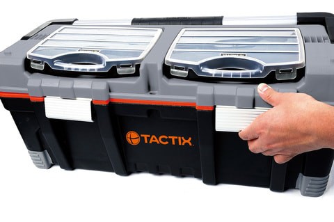 TACTIX - 26IN. FULL LENGTH HANDLE TOOL BOX WITH 2 ORGANIZER - TTX-320312