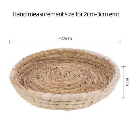 Generic-Straw Cat Mat Hand Woven Scratching Nest Pad Cat Straw Weaving Cushion Bed for Cats Kittens Birds Rabbits