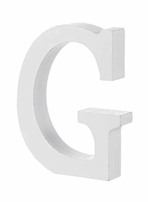 East Lady Wooden Alphabetical Decorative Letter G White 15x12x0.7cm