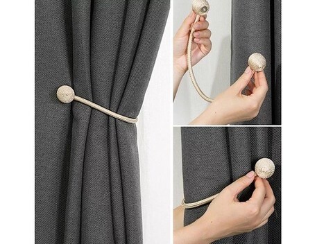 Deals For Less - Magnetic Tieback , Curtain Holder , Cream  Color