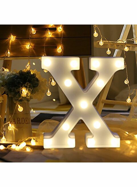 Voberry X Alphabet Led Letter Light White 22X18X4.5cm