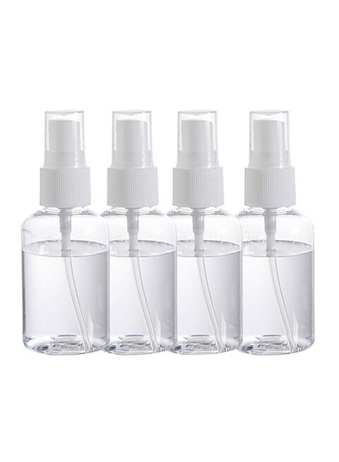 Generic 4-Piece Transparent Spray Bottle Multicolour 50ml