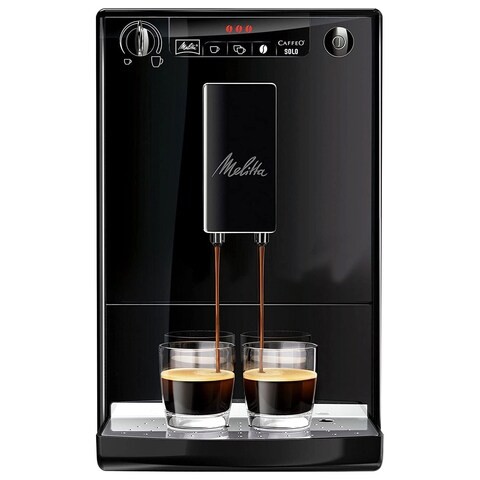 Melitta CAFFEO&reg; SOLO&reg; Fully Automatic Compact Bean to Cup Coffee Machine (Pure Black, Stainless Steel) - E950-222.