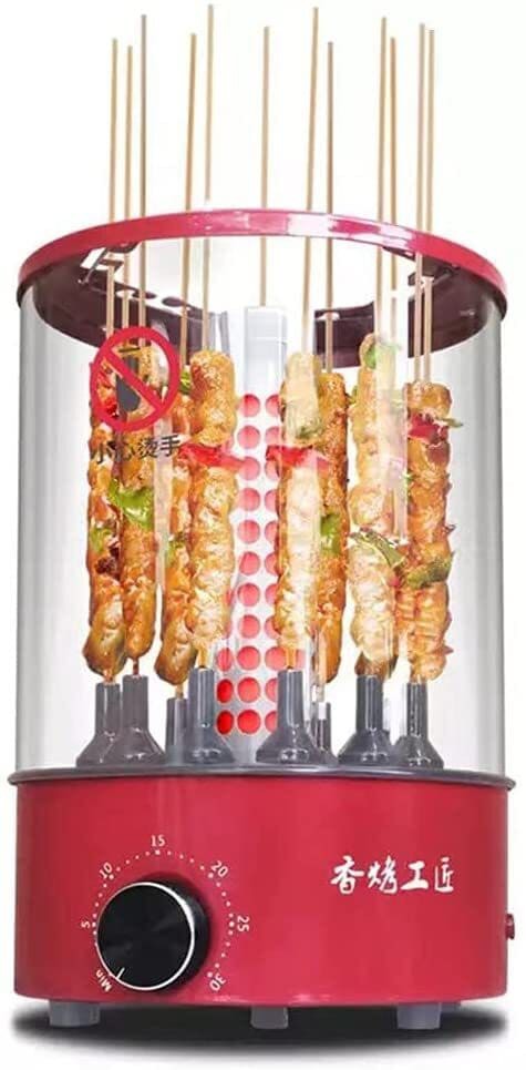 Grace Kitchen Electric Barbecue Grill, Kebab Griller With Built-In Rotating Motor And 12 Barbecue Skewers