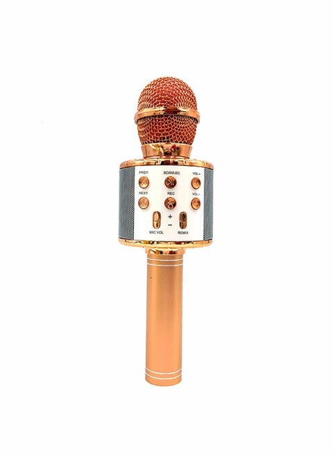 Generic Illuminated Wireless Microphone Ws858L Rose Gold/Blue