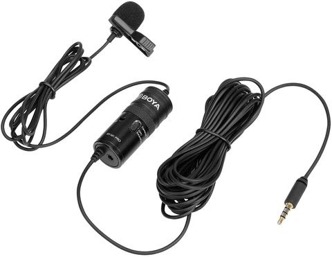 Boya High Quality By-M1 Pro Omni-Directional Lavalier Microphone Single Head Clip-On Condenser Mic For Smartphone DSLR Camcorder Audio Recorder