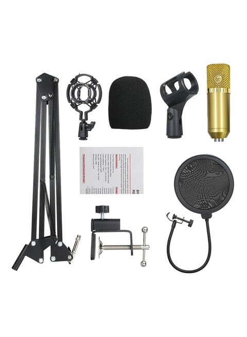 Generic Professional Studio Recording Condenser Microphone Kit Black/Silver/Gold