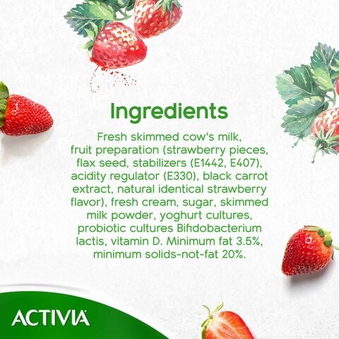 Activia Full Cream Milkshake Strawberry 120gm