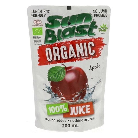 Sunblast organic apple juice 200 ml x 10 pieces