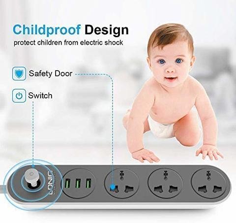 Ldnio SC3301 Fast Charging Power Strip with 3 Ports and 3 USB Ports