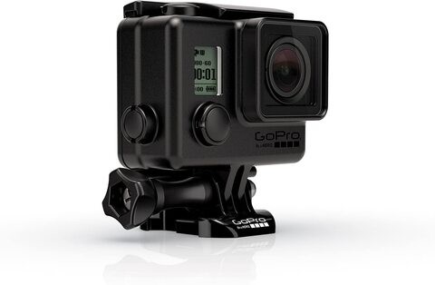 GoPro Blackout Cover - Waterproof Flat Glass Lens [LCD Screen Stickers], Skeleton Rear Doors - for Hero 3, Hero 3+, Hero 4 - Plastic - Matte Black