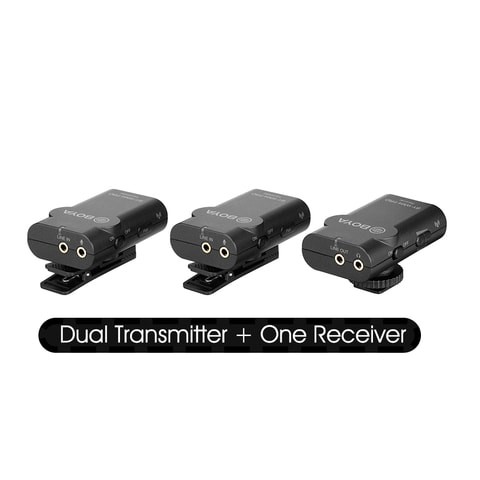 Boya BY-WM4 2.4G Portable Wireless Microphone System (Dual Transmitters + One Receiver)