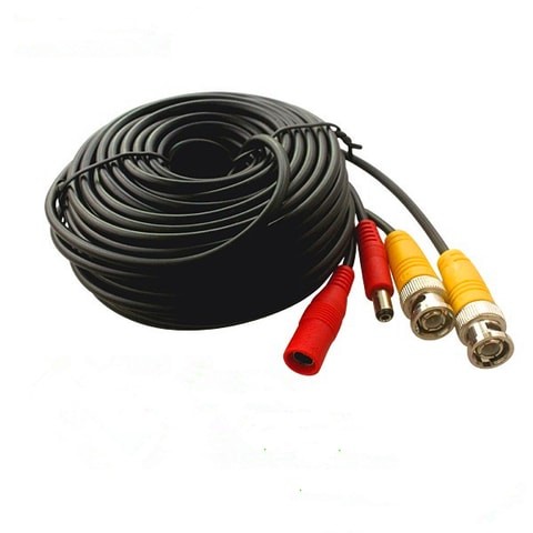 Tom Vision Black 15m PNC Camcorder Connection Cable for All Surveillance Systems (DVR) High Quality (RG59)