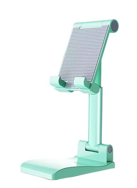 Foldable Smart Phone And Tablet Stand For Desk With Angle And Height Adjustable (Green)