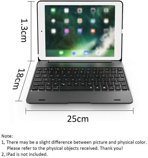 ALISSA-Wireless Bluetooth Keyboard Smart Cover Case for iPad (Black)