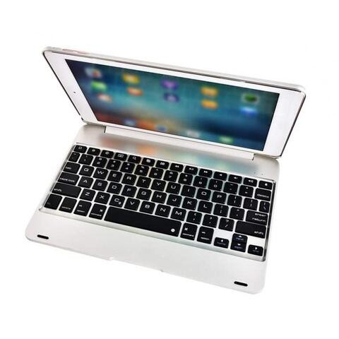 ALISSA-Wireless Bluetooth Keyboard Smart Cover Case for iPad (Silver)