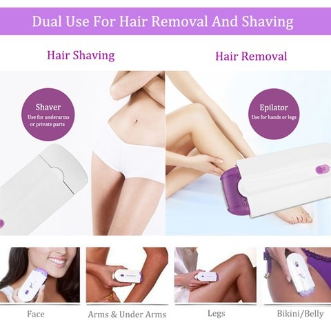 Generic - Women Rechargeable Laser Epilator Soft Hair Removal Touch Screen Instant Pain Removal Blade Free Sensor-Light Technology Hair