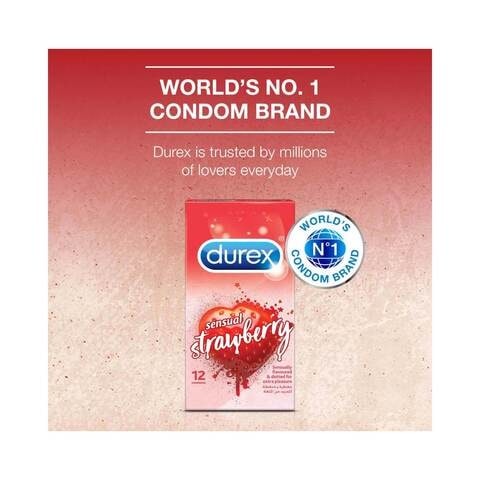 Durex Sensual Strawberry Dot 12 Pieces