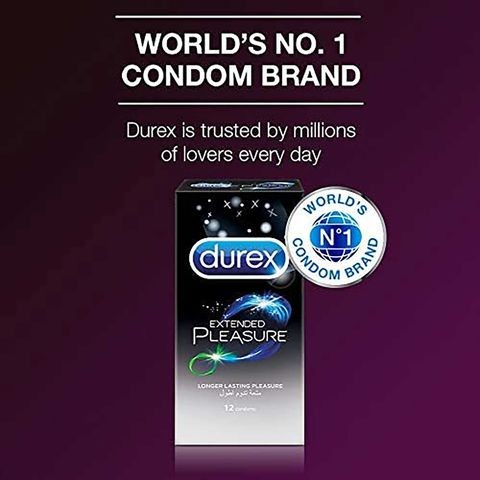 Durex Condoms Extended Pleasure Pack, 12 Pieces