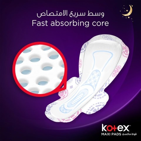 Kotex Long Pads With Wings, 24 Pieces