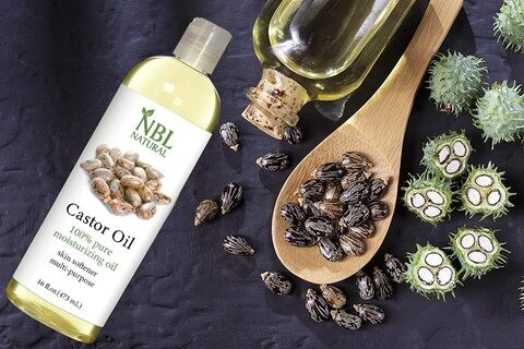 NBL Natural Castor Oil - Conditioning & Healing for Dry Skin & Hair Growth - For Skin & Hair Care, Thick Eyelashes & Eyebrows - 16 oz / 473 ml