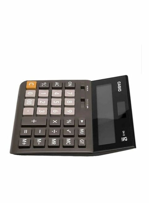 Casio Mini Desktop Calculator 12 Digits, Black/Grey