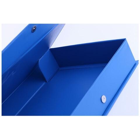 ALISSA File Box 95393 Magnetic PVC Box File Organizer with Metal Clip , A4 (Capacity 55mm/Blue)